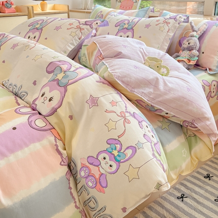 铭成家纺 2024新款新疆棉喷气印花小清新系列单被套 彩色的梦