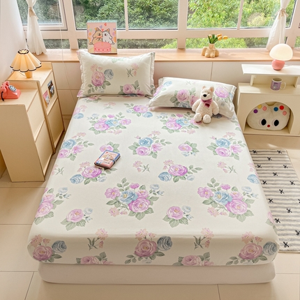 91家纺网 家纺一手货源 找家纺 （总）铭成家纺 2024新款新疆棉喷气印花小清新系列单床笠