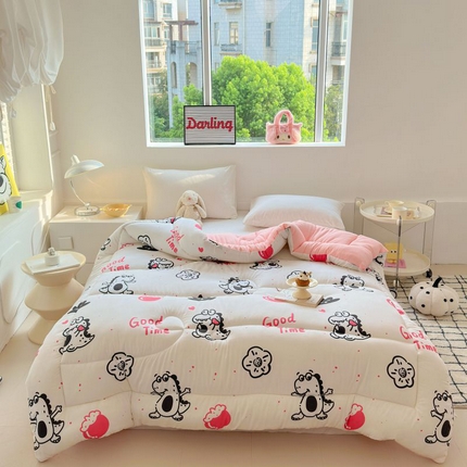 91家纺网 家纺一手货源 找家纺 八方汇（一户被芯生活馆） 2024新款亲肤舒适水洗糯糯棉大豆被子被芯 小怪兽