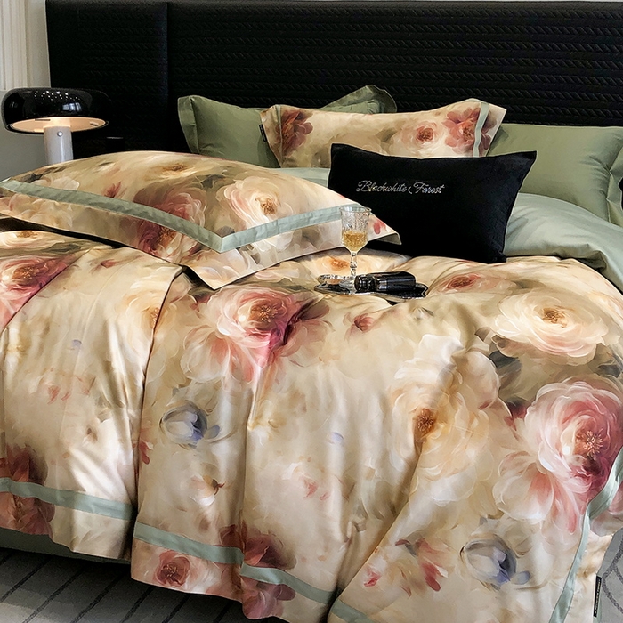 91家纺网 家纺一手货源 找家纺 （总）2024新款高支数码印花四件套