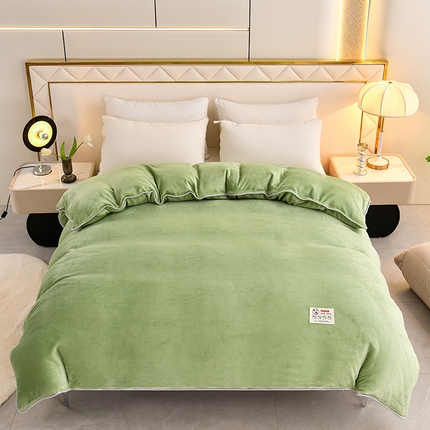 91家纺网 家纺一手货源 找家纺 （总）绒品荟家纺 2025新款直播热款高克重8.5斤牛奶绒法莱绒水晶金貂法莱绒纯色四件套系列--纯色单被套
