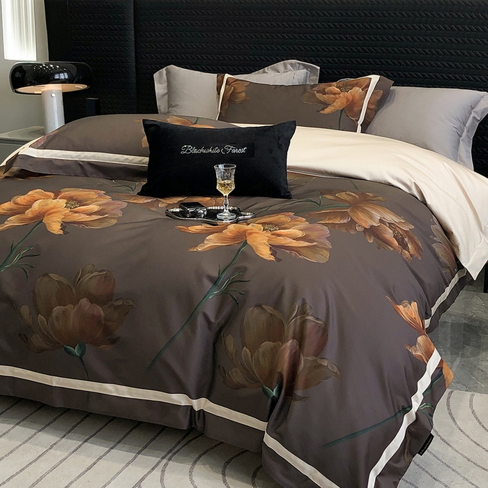 91家纺网 家纺一手货源 找家纺 2024新款高支数码印花四件套 星辰