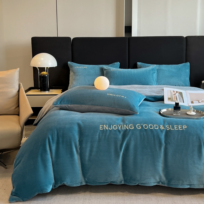 91家纺网 家纺一手货源 找家纺 （总）澳梵家居 2024新款牛奶绒刺绣四件套--【山岚系列】