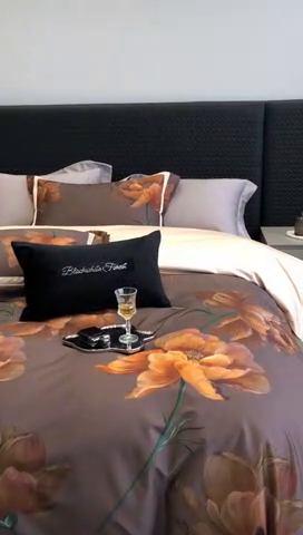 91家纺网 家纺一手货源 找家纺 2024新款高支数码印花四件套 星辰