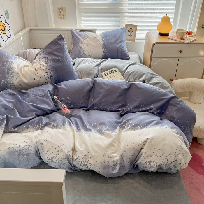 91家纺网 家纺一手货源 找家纺 盛馨家纺 2024秋冬棉加绒13372全棉宝宝绒牛奶绒床单床笠保暖绒四件套 幻境灰