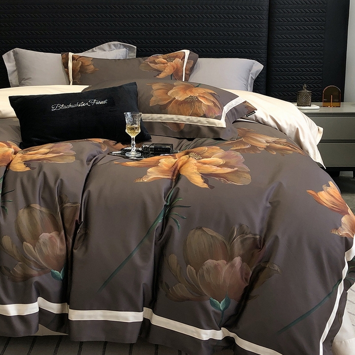 91家纺网 家纺一手货源 找家纺 2024新款高支数码印花四件套 星辰