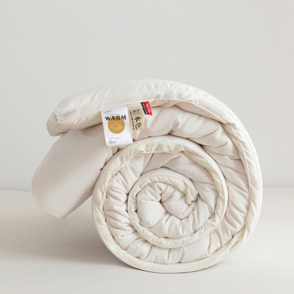 91家纺网 家纺一手货源 找家纺 梵克保罗 2024新款贡缎提花拉链款子母被直播被芯有机棉立体冬被子被芯 有机棉贡缎提花立体被-象牙白