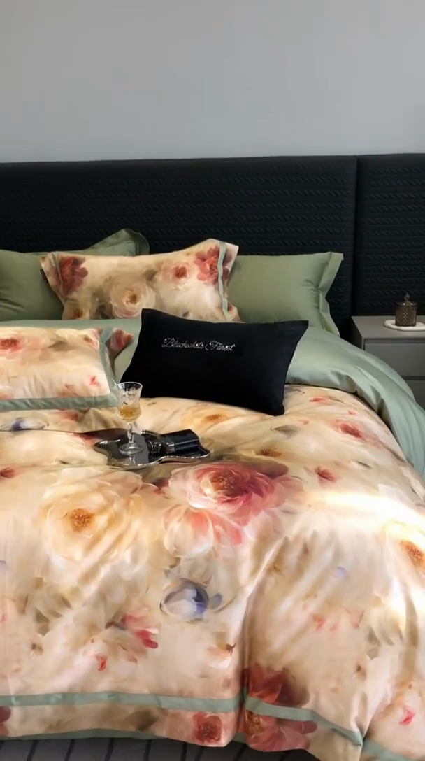 91家纺网 家纺一手货源 找家纺 （总）2024新款高支数码印花四件套