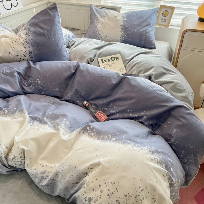 91家纺网 家纺一手货源 找家纺 盛馨家纺 2024秋冬棉加绒13372全棉宝宝绒牛奶绒床单床笠保暖绒四件套 幻境灰