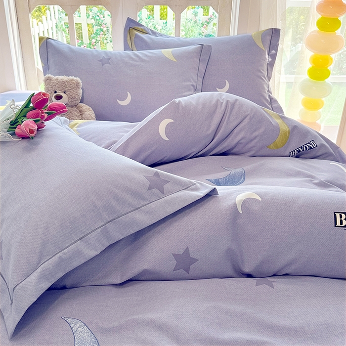 91家纺网 家纺一手货源 找家纺 家贝爱 2024新款纯棉加厚生态磨毛四件套 星月神话