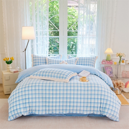 91家纺网 家纺一手货源 找家纺 （总）大米家居 2024新款印花牛奶绒四件套-马卡龙糖果