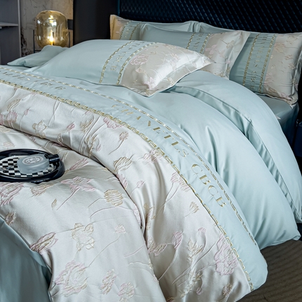 91家纺网 家纺一手货源 找家纺 （总）七夜居 2025新款高精密立体浮雕刺绣提花四件套礼盒装