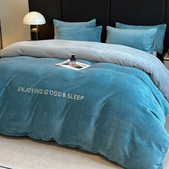 91家纺网 家纺一手货源 找家纺 （总）澳梵家居 2024新款牛奶绒刺绣四件套--【山岚系列】