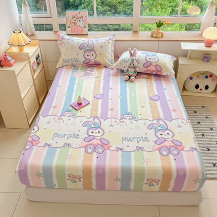 铭成家纺 2024新款新疆棉喷气印花小清新系列单床笠 彩色的梦