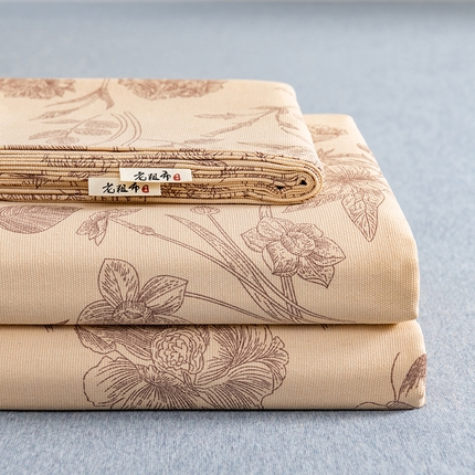 91家纺网 家纺一手货源 找家纺 （总）2025新款老粗布卡通花卉床单系列-床单+枕套