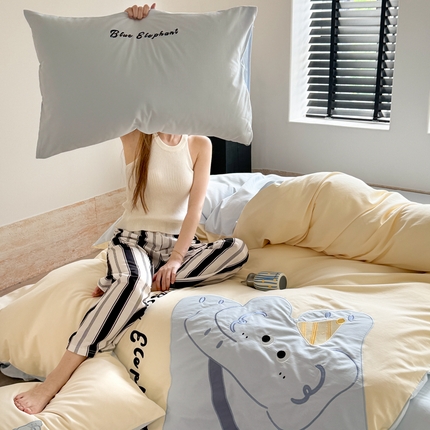 91家纺网 家纺一手货源 找家纺 （总）暖生活 2025新款全棉磨毛贴布绣四件套