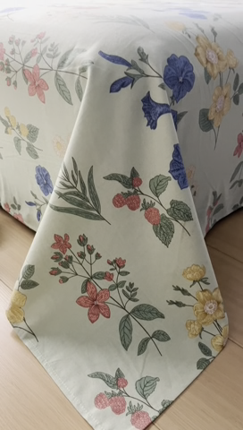 91家纺网 家纺一手货源 找家纺 2025新款老粗布卡通花卉床单系列-单床单 诗意花坊