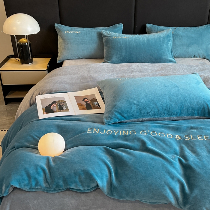 91家纺网 家纺一手货源 找家纺 （总）澳梵家居 2024新款牛奶绒刺绣四件套--【山岚系列】