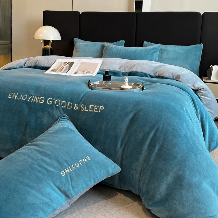 91家纺网 家纺一手货源 找家纺 （总）澳梵家居 2024新款牛奶绒刺绣四件套--【山岚系列】