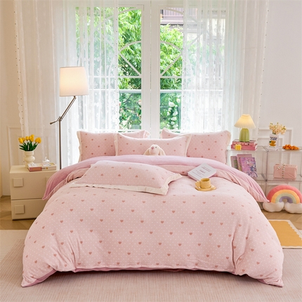 91家纺网 家纺一手货源 找家纺 （总）大米家居 2024新款印花牛奶绒四件套-马卡龙糖果