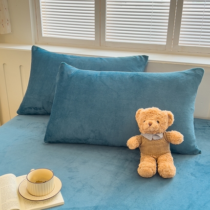 91家纺网 家纺一手货源 找家纺 （总）梦尚舒 2025新款加厚牛奶绒纯色枕套