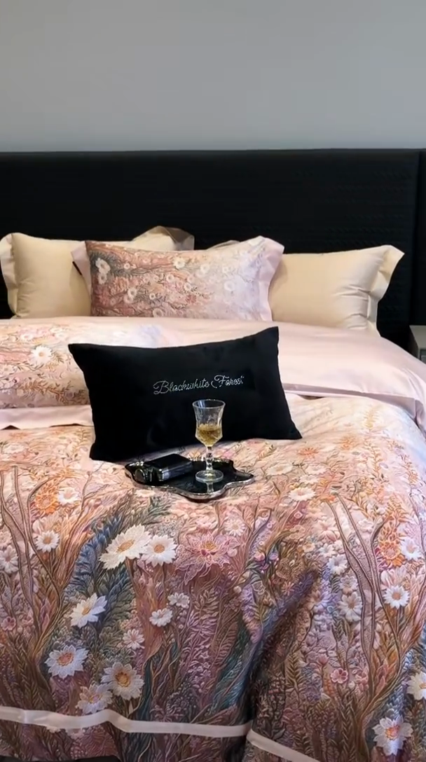 91家纺网 家纺一手货源 找家纺 （总）2024新款高支数码印花四件套-寻蜜