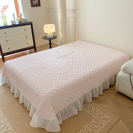 91家纺网 家纺一手货源 找家纺 吾欢心 2024新款牛奶绒单床盖 床盖-粉