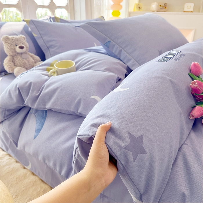 91家纺网 家纺一手货源 找家纺 家贝爱 2024新款纯棉加厚生态磨毛四件套 星月神话