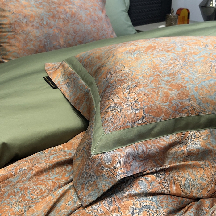 91家纺网 家纺一手货源 找家纺 （总）2024新款高支数码印花四件套-梵叶