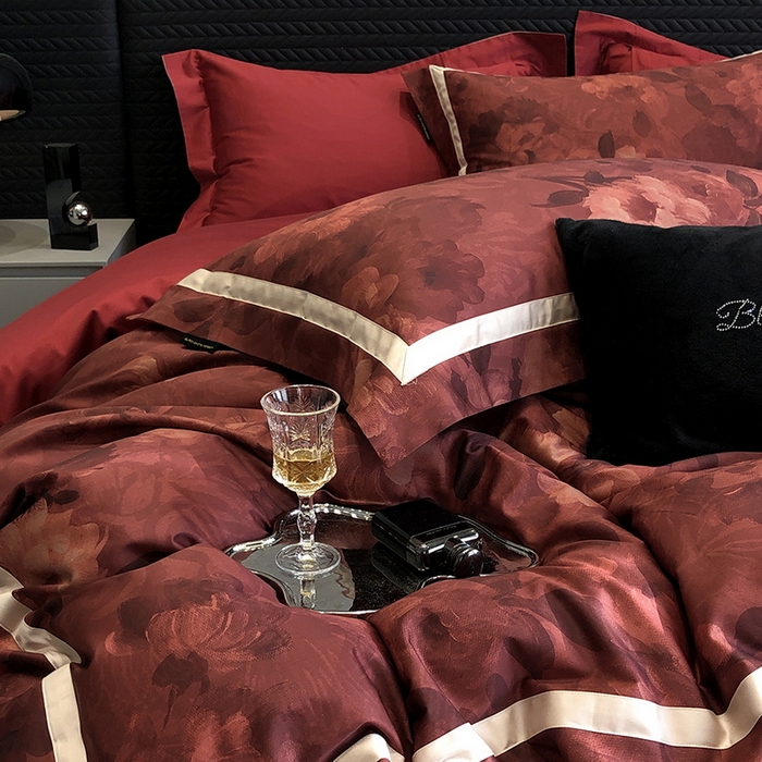 91家纺网 家纺一手货源 找家纺 2024新款高支数码印花四件套 花屿