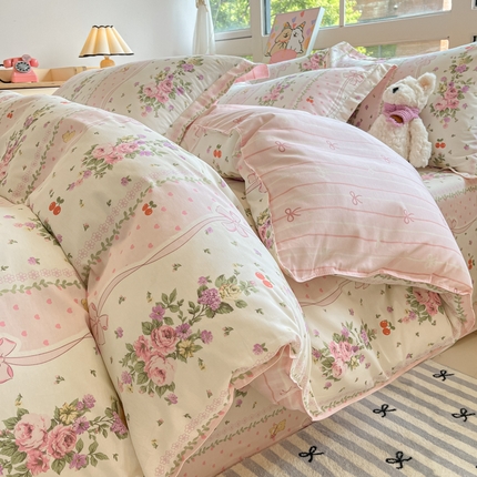 91家纺网 家纺一手货源 找家纺 （总）铭成家纺 2024新款新疆棉喷气印花小清新系列单被套