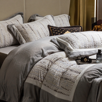 91家纺网 家纺一手货源 找家纺 （总）瑞雪家居 2025新款230g全消光牛奶绒四件套-慕禾
