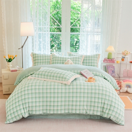 91家纺网 家纺一手货源 找家纺 （总）大米家居 2024新款印花牛奶绒四件套-马卡龙糖果