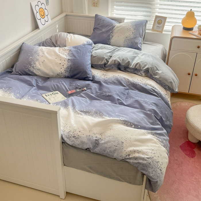 91家纺网 家纺一手货源 找家纺 盛馨家纺 2024秋冬棉加绒13372全棉宝宝绒牛奶绒床单床笠保暖绒四件套 幻境灰