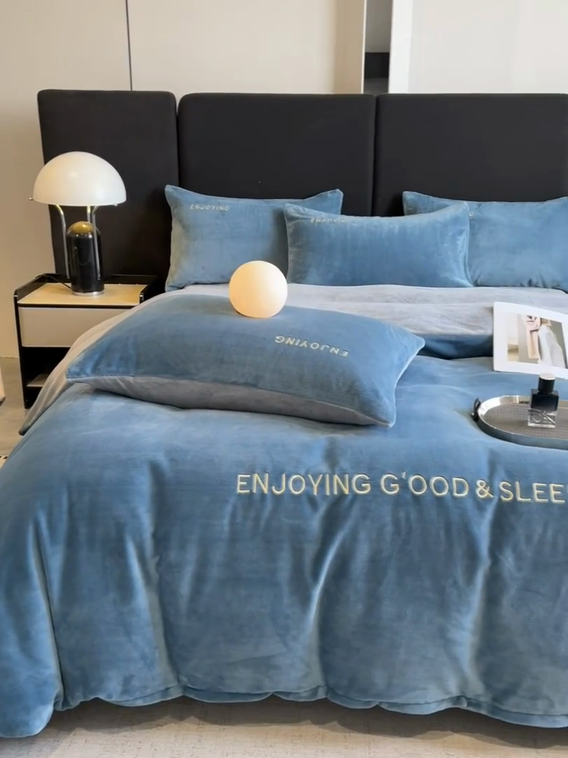 91家纺网 家纺一手货源 找家纺 （总）澳梵家居 2024新款牛奶绒刺绣四件套--【山岚系列】