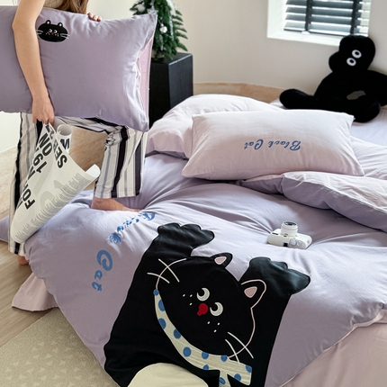 91家纺网 家纺一手货源 找家纺 （总）暖生活 2025新款全棉磨毛贴布绣四件套