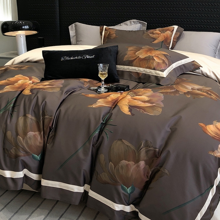 91家纺网 家纺一手货源 找家纺 2024新款高支数码印花四件套 星辰