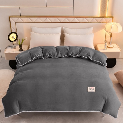 91家纺网 家纺一手货源 找家纺 （总）绒品荟家纺 2025新款直播热款高克重8.5斤牛奶绒法莱绒水晶金貂法莱绒纯色四件套系列--纯色单被套