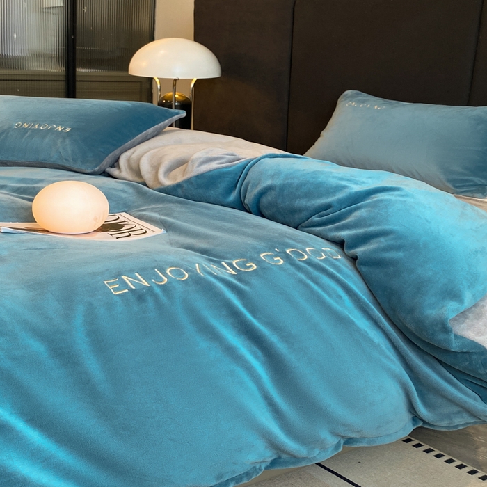 91家纺网 家纺一手货源 找家纺 （总）澳梵家居 2024新款牛奶绒刺绣四件套--【山岚系列】