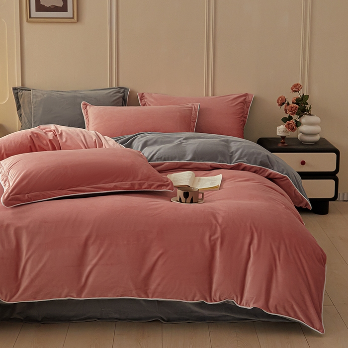 91家纺网 家纺一手货源 找家纺 （总）澳梵家居 澳梵家居 2024新款A类宝宝绒嵌绳款四件套--【雅致系列】