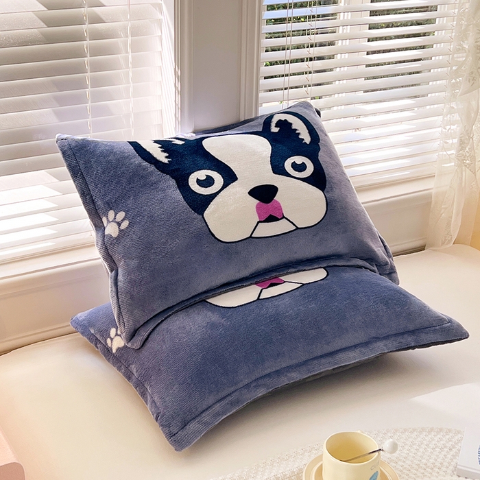 91家纺网 家纺一手货源 找家纺 梦舒羽 2025新款冬季法莱绒枕套牛奶绒枕头套单人宿舍珊瑚绒枕芯套 二哈