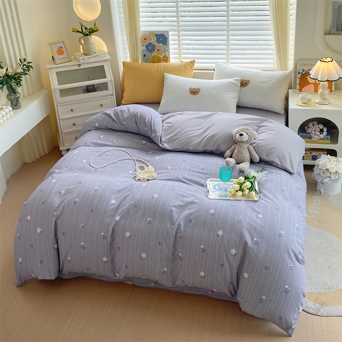 91家纺网 家纺一手货源 找家纺 2024新款AB版.生态磨毛印花系列单被套 花枝