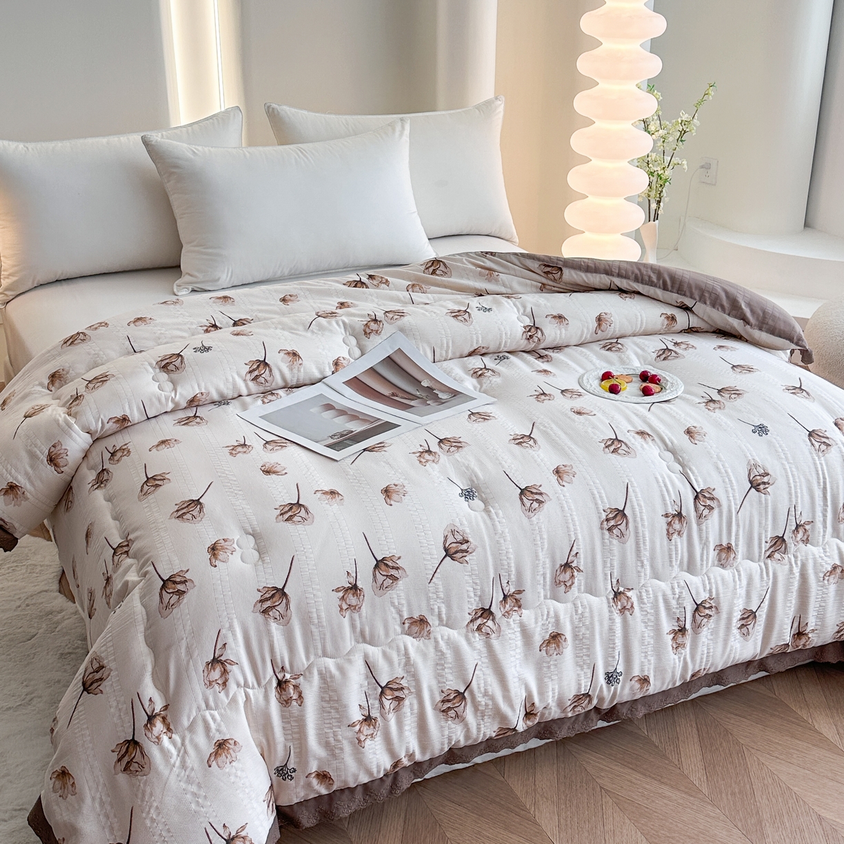 91家纺网 家纺一手货源 找家纺 81号家纺 2024新款云织纱被子被芯冬被春秋被大豆被 暗香