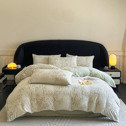 91家纺网 家纺一手货源 找家纺 （总）2024新款立体浮雕保暖加厚牛奶绒四件套