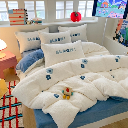 91家纺网 家纺一手货源 找家纺 （总）2025新款高克重加厚羊羔绒牛奶绒四件套