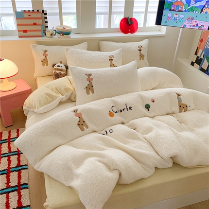 91家纺网 家纺一手货源 找家纺 （总）2025新款高克重加厚羊羔绒牛奶绒四件套