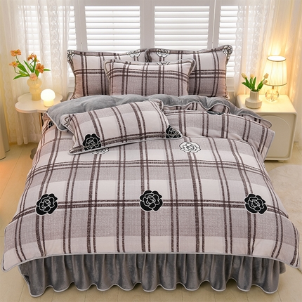 91家纺网 家纺一手货源 找家纺 （总）红宝利 2024新款亲肤牛奶绒印花四件套