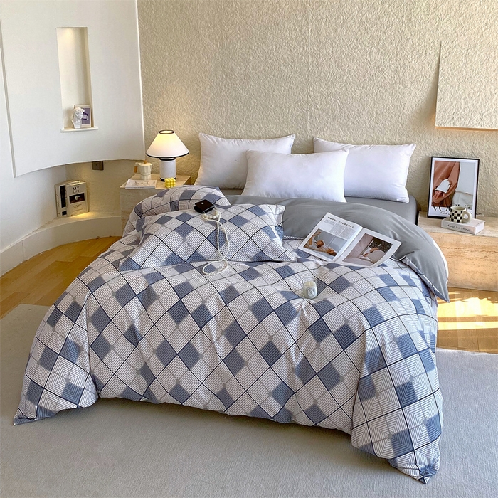 91家纺网 家纺一手货源 找家纺 2024新款AB版.生态磨毛印花系列单被套 灵动-兰