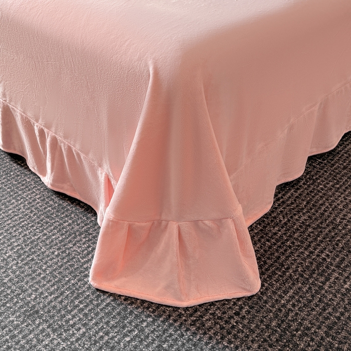 91家纺网 家纺一手货源 找家纺 苏木年华 2024新款无印良品风230克全消光牛奶绒大拼角压线刺绣四件套-塔莉 塔莉-粉