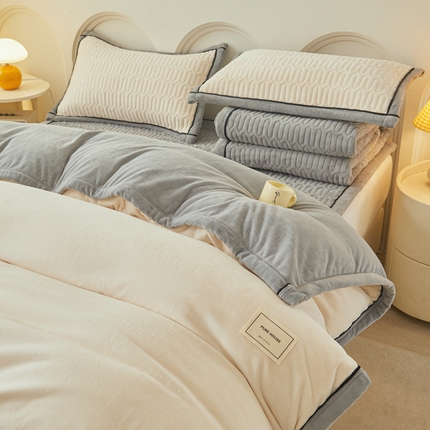 91家纺网 家纺一手货源 找家纺 （总）爱思凯家纺 2025新款【成人】简溪系列-新棉绒床褥四件套